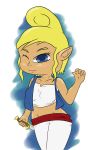 blonde_hair bluelimelight breasts red_eyes sword tetra the_legend_of_zelda the_wind_waker weapon wink