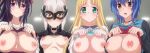  1girl 4girls asia_argento big_breasts breasts high_resolution high_school_dxd high_school_dxd_hero himejima_akeno multiple_girls nipples screen_capture stitched toujou_koneko xenovia 