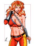 1girl chain female_only garrett_blair marvel orange_hair solo solo_female thundra