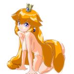  1girl breasts mario_(series) mo_(artist) nintendo nude oekaki pixiv_id_351097 princess_peach simple_background solo super_mario super_mario_bros. 