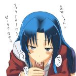  :&gt;= ami_kawashima blue_hair blush cum fellatio kawashima_ami long_hair lowres nail_polish oral penis simple_background skirt toradora! translation_request uncensored white_background 