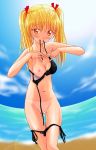 beach blonde_hair blush breasts censored eri_sawachika nipple nipples sawachika_eri school_rumble tan tanline undressing