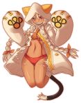  1girl animal_ears animal_hood arc_system_works blazblue blonde_hair braid breasts cameltoe cat_ears cat_hood cat_tail cathood claws dark_skin grin hood hoodie kure_(beniya) kure_(pixiv28887) long_hair smile solo tail taokaka twin_braids 