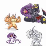 absol arbok charizard muscle pokemon seviper snake white_background