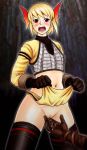  black_legwear black_thighhighs fingering flat_chest gensou_suikoden gensou_suikoden_iii pussy_juice sharon sharon_(suikoden) suikoden suikoden_iii vaginal 