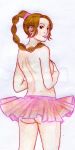 2009 ass avatar:_the_last_airbender backboob braid female_only looking_away maoden-dois no_panties sideboob skirt topless_female traditional_art traditional_media traditional_media_(artwork) ty_lee