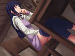 1girl blue_hair blush cg chair clothed_masturbation female_ejaculation female_masturbation female_only fingering fingering_self hinata_hyuuga konoha_no_okite maku_(l-u) masturbation naruto orgasm pussy_juice pussy_juice_drip sitting solo_female stealth_masturbation table under_table