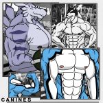 doggie_kruger gym male muscle nipples pecs weregarurumon