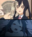 @_@ animated animated_gif gif k-on! money nakano_azusa twin_tails twintails