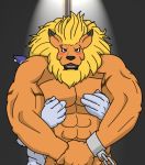 blush gay leomon male nippleplay weregarurumon