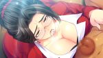 1boy 1girl after_sex aftersex ahegao beauty_mark big_breasts breasts censored cleavage cum cum_in_mouth denkishowgun erectlip fucked_silly game_cg glasses huge_breasts kyonyuu_jukujo_kyoushi_furyou_ni_yarareta_arafo_haha_to_gakuen_no_idol kyonyuu_jukujo_kyoushi_furyou_ni_yarareta_arafor_haha_to_gakuen_no_idol megane mole penis semen