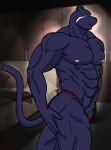 male muscle panther partially_clothed solo