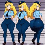 1girl ai_generated ass big_ass breasts fundoshilover101 huge_ass original original_character police policewoman