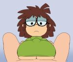 1boy 1girl glasses godalmite lisa_loud paizuri the_loud_house under_boob