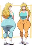 1girl ai_generated ass big_ass big_breasts breasts fundoshilover101 huge_ass rwby tabi_socks yang_xiao_long