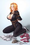 1girl bleach bondage breasts clothed female female_only huge_breasts rangiku_matsumoto reptileye