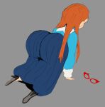 1girl 1girls all_fours arched_back bent_over big_ass challemgr dress female_focus female_only fully_clothed kindergarten_(game) kindergarten_3 light_skin long_hair looking_for_glasses ms._lovelett orange_hair third-party_edit