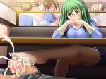 1girl 2girls 4boys anus blush breast_grab breasts brown_hair censored chin_rest couch crotch_seam cum cum_inside cum_on_body cum_on_feet cum_on_lower_body ejaculation feet footjob foreshortening glasses green_hair group_sex hair handjob koi_q koi_q! large_breasts long_hair multiple_girls niizato_misaki nipples orgy original panties panties_under_pantyhose pantyhose penis pov pussy red_eyes school sex shocked sneaky socks stealth_sex stealthily table toes under_table underwear upskirt yuyi