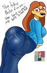 1girl 1girl 2d 2d_(artwork) ass ass_focus ass_up blue_dress blue_skirt brown_hair digital_media_(artwork) fat_ass female_focus female_only ginger_hair huge_ass kindergarten_(game) kindergarten_3 looking_at_viewer looking_back looking_back_at_viewer ms._lovelett orange_hair shiny teacher thick thick_ass worms_heads
