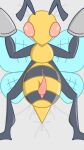antennae bedding_background bee beedrill game_freak generation_1_pokemon ibispaint looking_at_viewer nintendo pokemon precum_drip simple_shading stinger tapering_penis