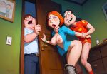 ass big_breasts cheating_wife choke_hold erect_nipples family_guy glenn_quagmire lois_griffin peter_griffin thighs vaginal
