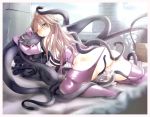 1girl again blush brown_hair high_res nyx queen's_blade tentacle wink