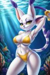 1girl ai ai_generated bandai_namco cartoolover catgirl digimon feline female gatomon sea solo underwater