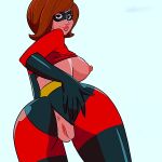 anus ass big_breasts erect_nipples helen_parr latex_bodysuit latex_boots latex_gloves looking_at_viewer mask ready_to_fuck shaved_pussy the_incredibles