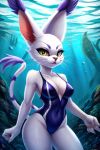 1girl ai ai_generated bandai_namco cartoolover catgirl digimon feline female gatomon sea solo underwater