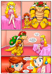 1boy 2girls bbmbbf bowser comic female male mario_(series) nintendo page_1 palcomix princess_daisy princess_peach tagme the_mushroom_kingdom_secret_2_(comic) toon.wtf