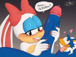 1girl 2024 carrotia_the_rabbit excito falke_wulf furry_female furry_male handjob hocke_wulf large_penis male penis pov rabbit red_nail_polish sega sonic_the_hedgehog_(series) speech_bubble tails_skypatrol wolf