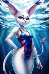 1girl ai ai_generated bandai_namco cartoolover cat_girl digimon feline female gatomon sea solo underwater