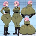 1girl ai_generated ass big_ass breasts fundoshilover101 huge_ass military military_girl original original_character