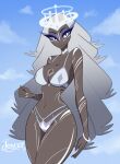  1girl 1girls amazon_prime angel angel_girl angel_wings bikini cartoon dark-skinned dark-skinned_female dark_skin dark_skinned female_focus female_only female_solo hazbin_hotel hazbin_hotel_(season_2) hellaverse jeny_312 long_hair sera_(hazbin_hotel) seraph_(angel) seraphim_angel solo_female solo_focus spindlehorse_toons standing standing_up swimwear twitter very_long_hair vivienne_medrano vivziepop 