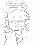  1genderless 1nonbinary before_rape before_sex confused_look cute freckles grabbing_another's_leg imminent_rape imminent_sex incest_(lore) leg_grab leg_lift leg_lifted lifting_leg looking_at_viewer lying_on_bed monochrome oc offscreen_male original original_character pov pov_male santi_torres solo_focus spanish spanish_text text una_familia_50_promedio 