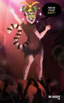 1boy anthro ass ass_focus audience back back_view big_ass clenched_hand dancing dialogue digital_media_(artwork) dreamworks english_text from_behind furry grey_fur hand_up huge_ass humanoid index_finger_raised ivan_incognito_(artist) king_julien kneepits legs lemur looking_at_viewer looking_back madagascar madagascar_(series) open_mouth outstretched_arm pointing smile solo solo_focus sparkle speech_bubble standing striped_tail tail teeth teeth_showing text thick_thighs thighs two_tone_fur white_fur yellow_eyes yellow_sclera