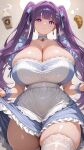  ai_generated bare_thighs blush fern_(sousou_no_frieren) gigantic_breasts huge_breasts huge_thighs light-skinned_female light_skin long_hair looking_at_viewer massive_breasts oiled_body oiled_skin purple_eyes purple_hair smile solo_female sousou_no_frieren squatting stockings sweat sweatdrop thick_body thick_female thick_thighs thighs twin_tails voluptuous voluptuous_female 