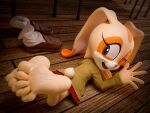  3d_(artwork) cream_the_rabbit cum_on_feet feet foot_fetish loafers shoes_removed socks_removed solo_female unknown_artist waving_at_viewer winking_at_viewer young 