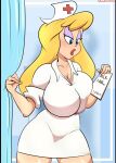  1girl 1girl animaniacs big_breasts blonde_hair hello_nurse nurse_cap nurse_uniform warner_brothers yellow_hair 