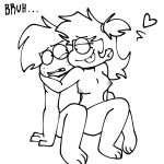  1boy1girl breast breasts broz_boyz broz_boyz_go doodle glimmilly_(milly) humanoid monochrome naked_female naked_male no_color nude oc ocs original_character original_characters sitting sketch text uncomfortable zlayway_(miles) 