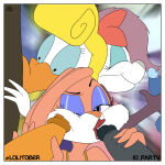 3_girls 4boys animal_nose babs_bunny blonde blonde_female blonde_hair blue_eyes blue_fur blurry_background bunny_ears closed_eyes creative_signature duck eye_glitter eyebrow_raise eyelashes fifi_la_fume from_side furry furry_female grabbing_penis hair_ribbon kissing_penis knullmannen long_ears long_eyelashes long_hair makeup multiple_girls multiple_penises one_eye_closed oral oral_sex out_of_frame out_of_frame_male penis_on_cheek penis_on_face penis_on_mouth pink_fur pink_ribbon purple_eyes purple_fur rabbit rabbit_ears raised_eyebrow red_lips red_lipstick ribbon shirley_the_loon signature skunk smile thick_lips tiny_toon_adventures upper_body white_feathers white_fur wide-eyed