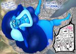 1girl ass assquake big_ass blue_diamond_(steven_universe) breasts cartoon_network city_destruction debris destruction earthquake giantess gigantic_ass huge_ass shadowycomic steven_universe
