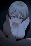  1boy 1girl ai_generated areola balls big_balls big_butt big_penis blue_eyes bouncing_breasts cidrex cum cum_in_mouth cumshot cumshot_in_mouth fellatio gif gigantic_breasts grey_hair huge_areolae huge_balls huge_breasts huge_cock huge_nipples light-skinned_female light_skin massive_breasts nipples nude nude_female nude_male oral_sex penis penis_grab puffy_nipples short_hair shortstack squatting sweat sweatdrop thick_body thick_female uzaki-chan_wa_asobitai! uzaki_hana veiny_penis voluptuous voluptuous_female 