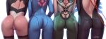  4_girls 4girls bayonetta bayonetta_(character) bayonetta_(series) bayonetta_2 bayonetta_3 big_breasts black_hair blonde_hair blue_eyes brown_eyes bubble_butt cleavage eve_(stellar_blade) green_eyes horny inviting_to_sex metroid nier nier:_automata nier_(series) pinkdrawz pose samus_aran standing stellar_blade stockings teasing thick_thighs white_hair yorha_no._2_type_b 