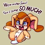  1:1 1girl 2026 anthro ass blush bodily_fluids buckteeth cream_the_rabbit cum cum_in_vagina cum_inside female flat_chested genital_fluids genitals high_res lagomorph leporid mammal nipples nude open_mouth rabbit sega shadowhawx shadowhawx95 simple_background smile solo sonic_the_hedgehog_(series) teeth vulva young young_anthro young_female 
