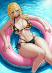  1girl big_breasts bikini blonde_hair bubble_butt cleavage horny inviting_to_sex kitagawa_marin laying laying_down looking_at_viewer marin_kitagawa my_dress-up_darling pool poolside pose red_eyes sitting sono_bisque_doll_wa_koi_wo_suru swimming_pool swimsuit teasing thick_thighs valenvenge 