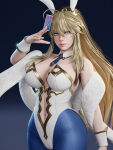  1girl artoria_pendragon artoria_pendragon_(fate) artoria_pendragon_(lancer) artoria_pendragon_(swimsuit_ruler) artoria_pendragon_(swimsuit_ruler)_(fate) big_breasts blonde_hair bubble_butt bunny_costume bunny_ears bunny_suit bunnysuit cleavage fate/grand_order fate_(series) green_eyes horny inviting_to_sex looking_at_viewer pose ryanreos standing teasing thick_thighs 