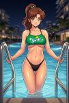  1girl adult_swim alluring big_breasts bikini bishoujo_senshi_sailor_moon bishoujo_senshi_sailor_moon_r bishoujo_senshi_sailor_moon_r_the_movie bishoujo_senshi_sailor_moon_s bishoujo_senshi_sailor_moon_s_the_movie bishoujo_senshi_sailor_moon_supers bishoujo_senshi_sailor_moon_supers_the_movie brown_hair cleavage dario green_eyes makoto_kino pin_up sprite_(company) swimming_pool toei_animation toonami under_boob viz_media 