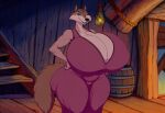 1girl ai_generated disney dress hyper_breasts wolf