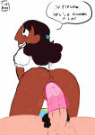 bottomless brown_skin clenched_teeth condom_on_penis huge_breasts out_of_frame pleasure_face pussy pussy_juice riding riding_penis steven_quartz_universe steven_universe the_and